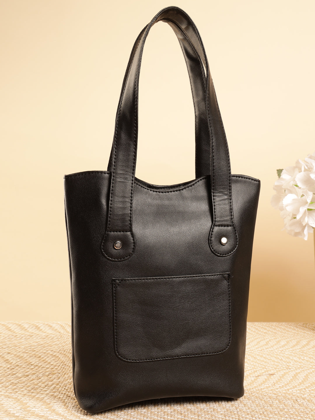 Black Leather Handheld Bag