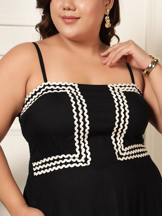 Black Tiered Women Plus Size Dress