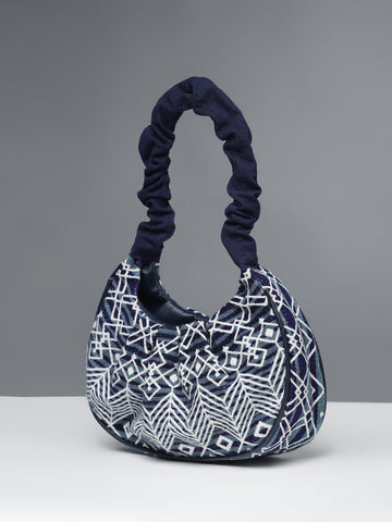 Blue Ruffle Handbag