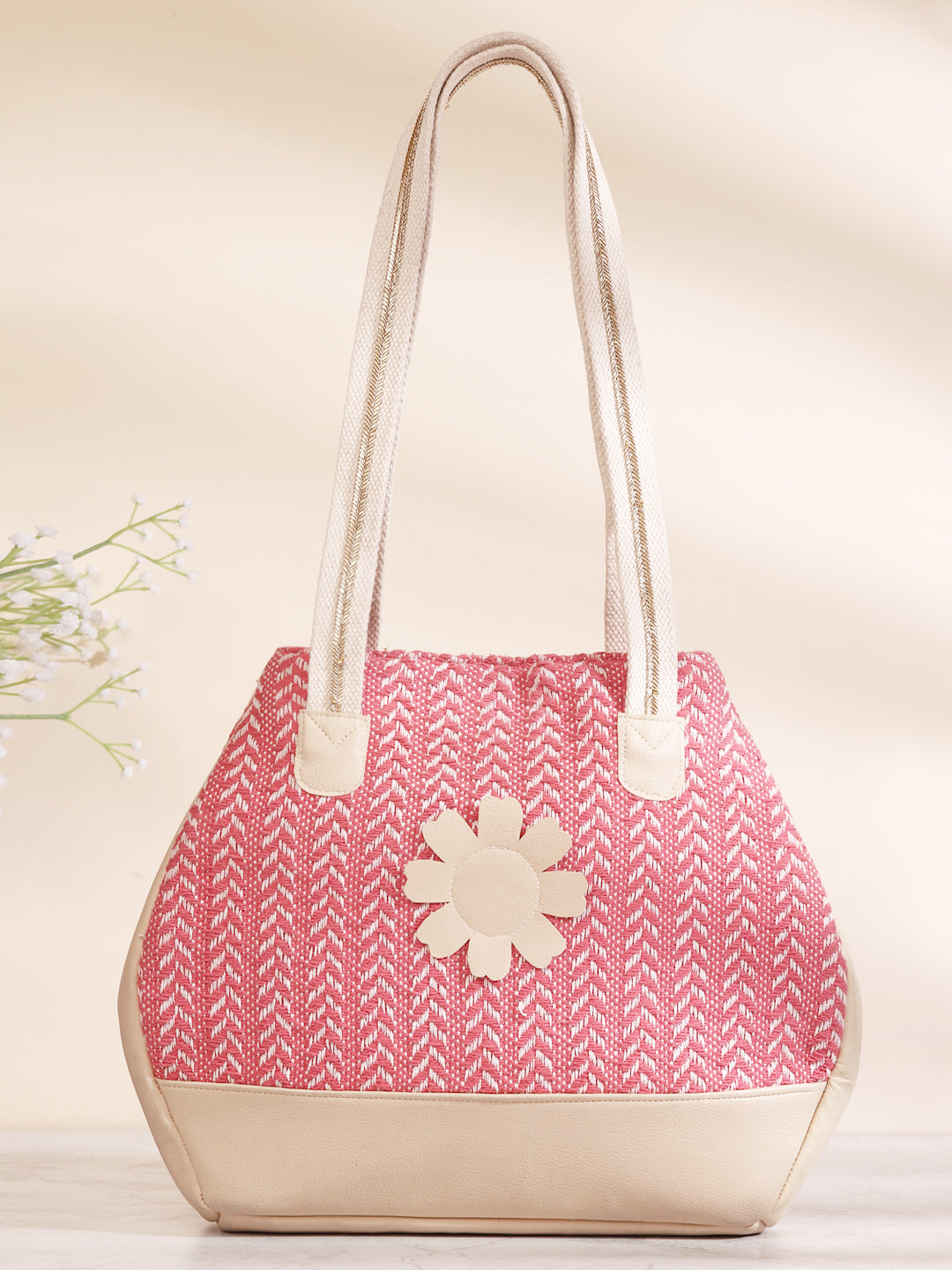 Textured Pink Handheld Bag