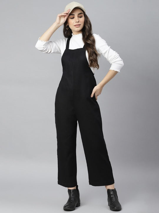 Black Classic Cotton Jumpsuit