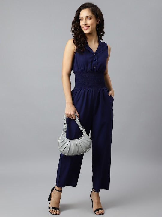 Navy blue culotte sales jumpsuit