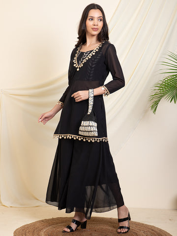 Black Indo Western Women Set