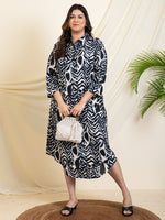 Animal Printed Summer Cool Women's Plus Size Shirt Dress