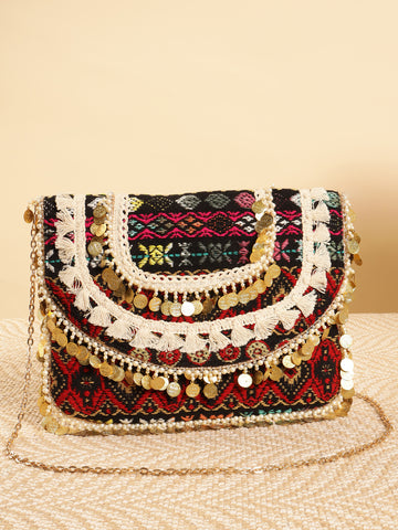 Boho Style Embellished Sling Bag