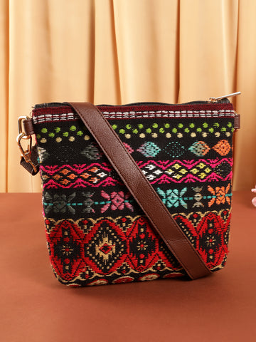 Multicolor Embroidered Sling Bag