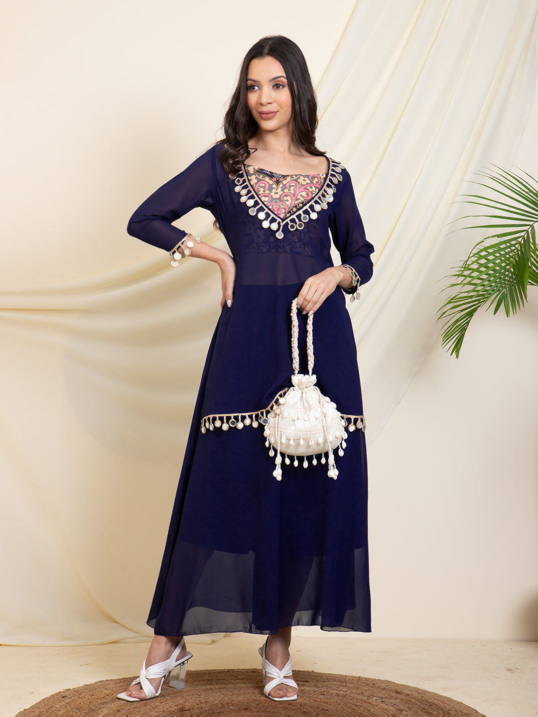 Navy Blue Indo Western Set