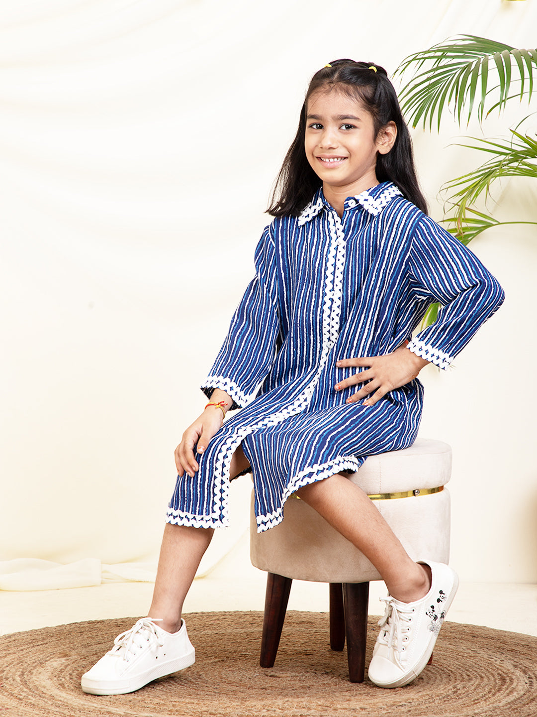 Striped Girls Shirt Dress