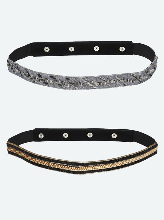 Women's Pack of 2 Embellished Belts