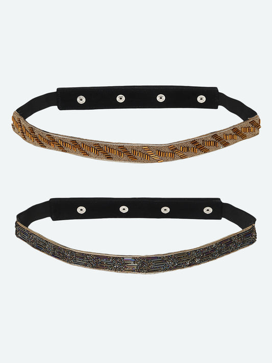 Women's Pack of 2 Gold Embellished Belt