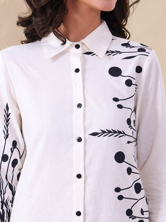 Placement Printed Pure Cotton Women Shirt Dress