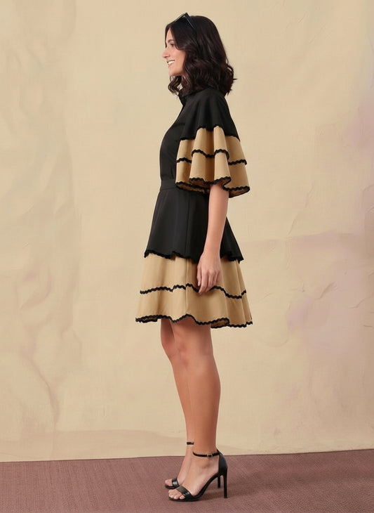 Colorblock Pure Cotton Co-Ord Set For Women's