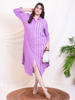Women's Plus Size Lavender Women Shirt Dress