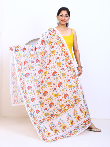 Women's Floral Print Silk Blend Dupatta