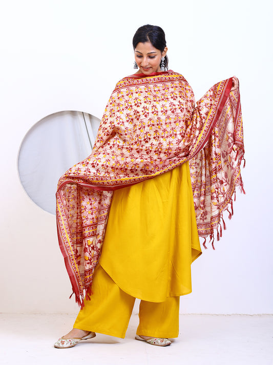 Women's Printed Silk Blend Dupatta