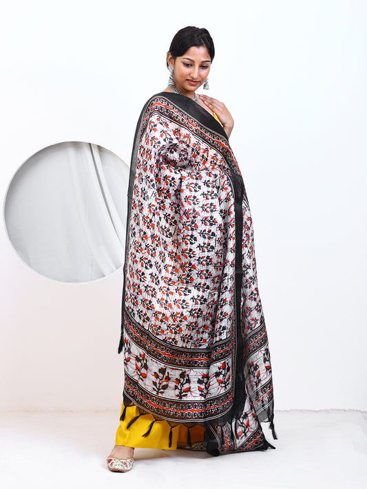 Women's Multi Printed Silk Blend Dupatta