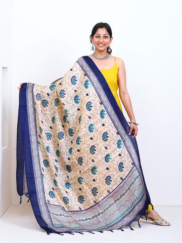 Women's Multi Floral Silk Blend Dupatta