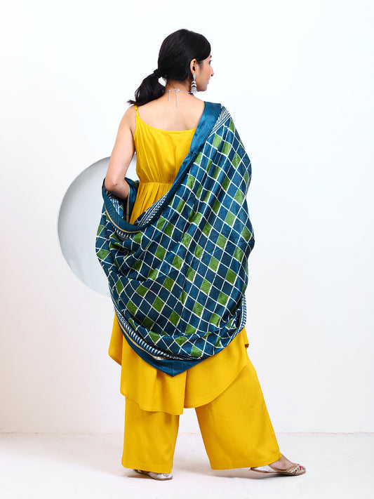 Women's Geometric Print Silk Blend Dupatta