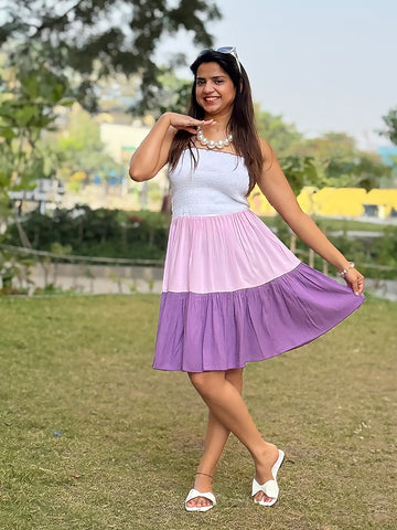 Color Block Smocked Sun Dress