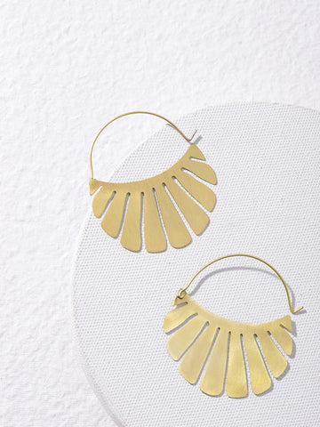 Gold-Toned Geometric Hoop Earrings