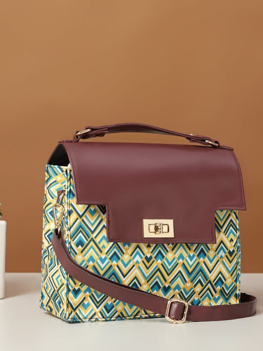 Multicolor Printed Structured Bag