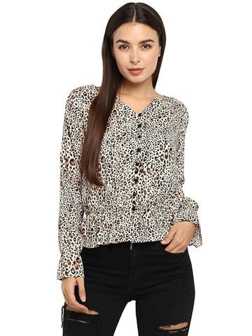 Animal Print Rayon Top