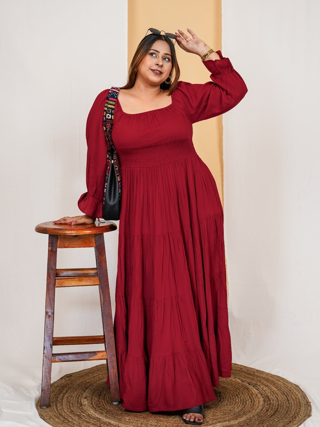 Plus size maroon maxi dress hotsell