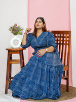 Women's Plus Size V-Neck Striped Maxi Dress