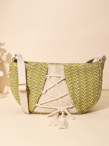 Green Sling Bag with Detachable Strap