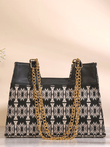 Geometric Print Handheld Bag