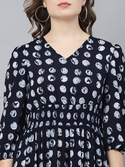 Big polka dots printed women maxi dress