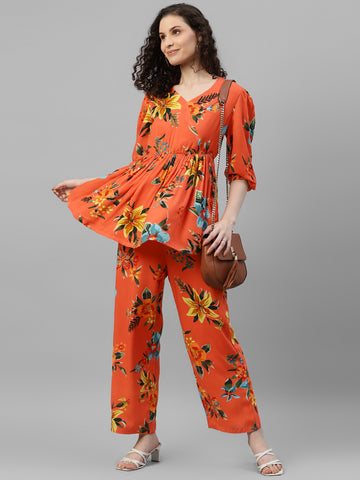 Floral Peplum Women's Co-Ord Set