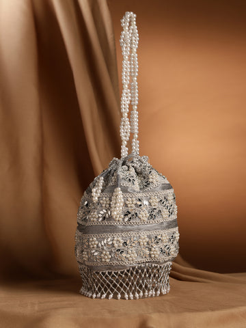 Mirror Work & Beads Embellished Potli