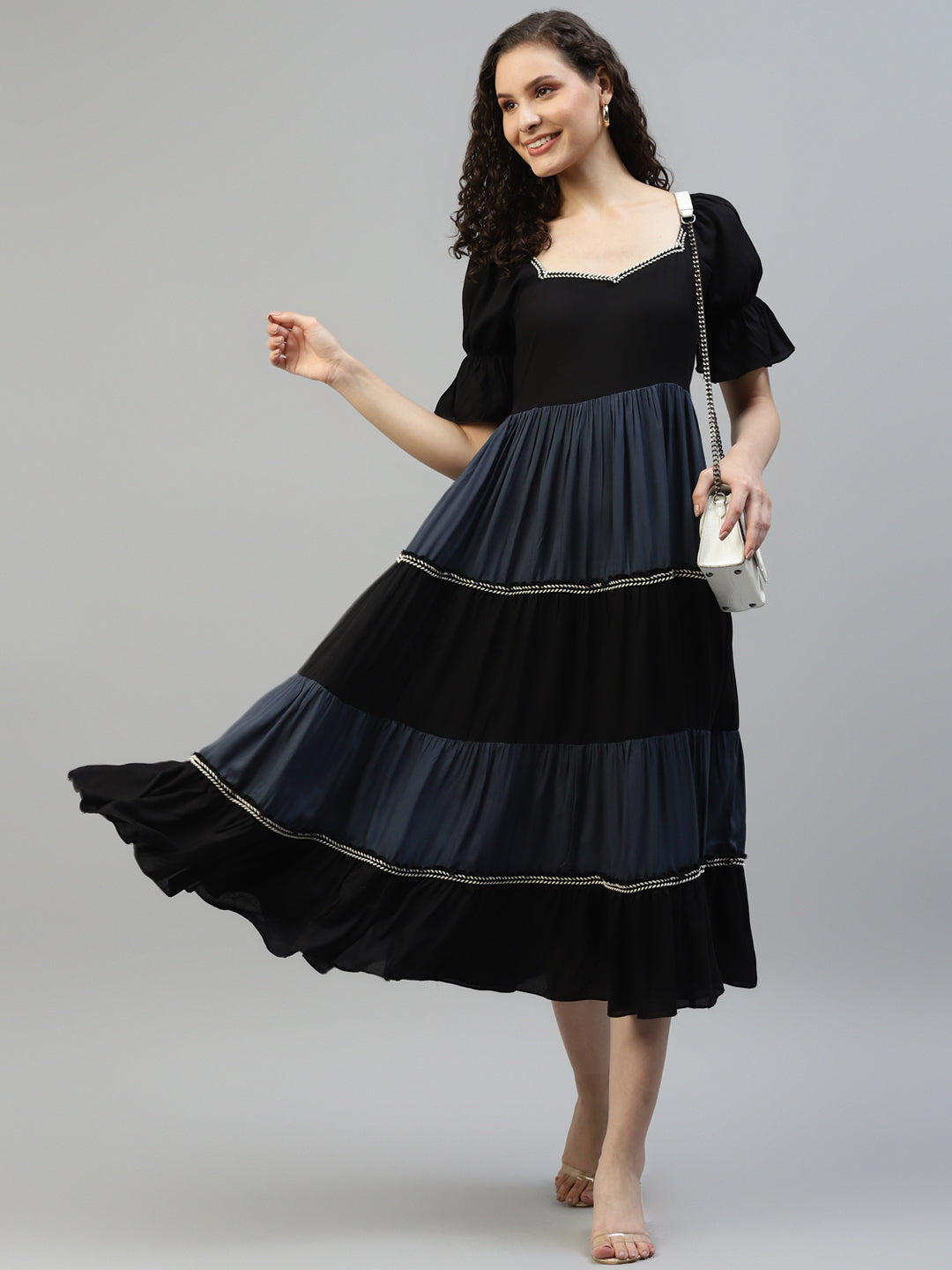 Black & Grey Colorblock Women's Dress Black & Grey Colorblock Women's Dress