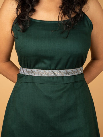 Women's Grey Embellished Belt
