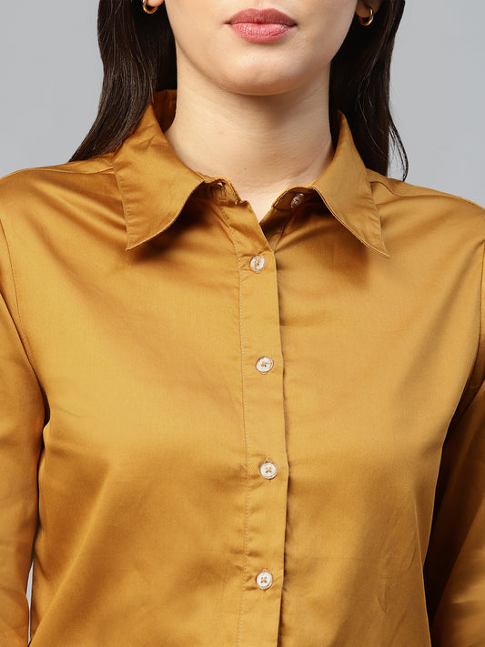 mustard women formal shirt