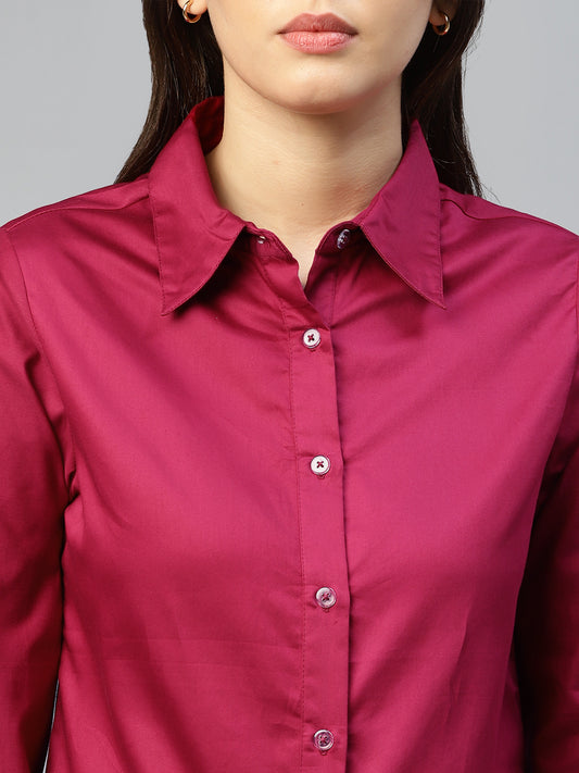 burgundy formal women shirt