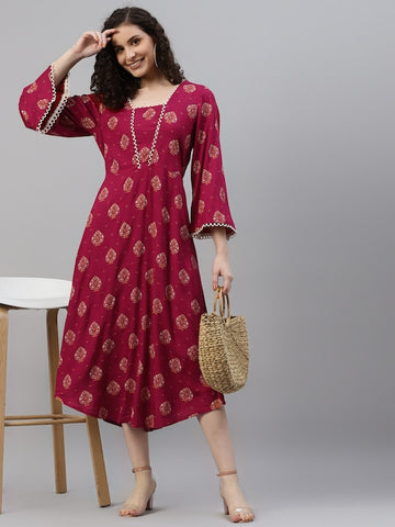 Ethnic Motifs Women'S Dress