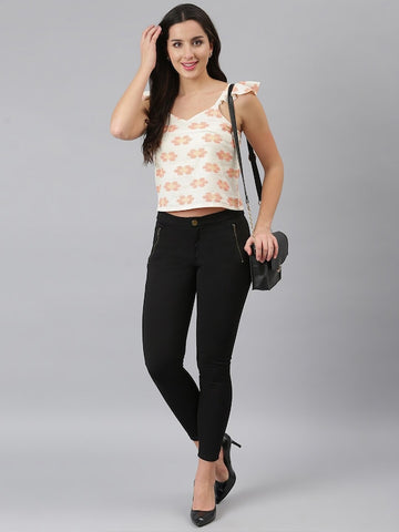 Frilled Strapped Crop Top