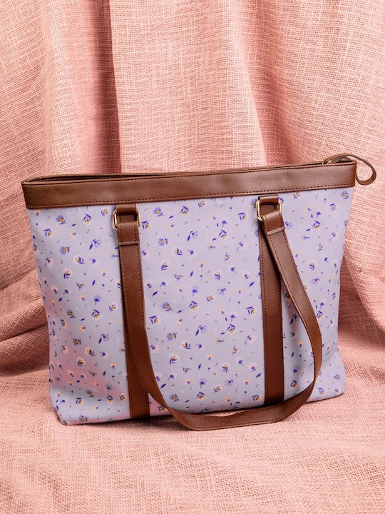Lavender Floral Tote Bag