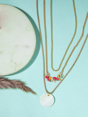 Gold-Plated Off-White Necklace