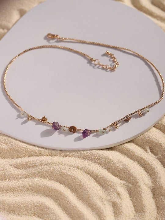 Gold-Plated Multi Stone Necklace