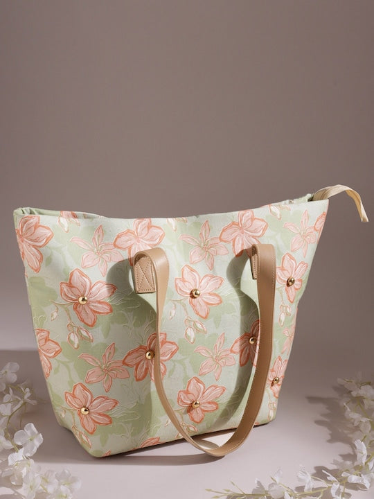 Embellished Floral Tote Bag