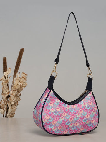 Pink Floral Casual Handbag