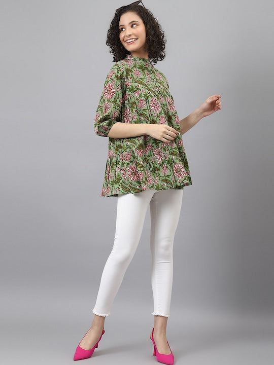 Floral Printed Gathered Top