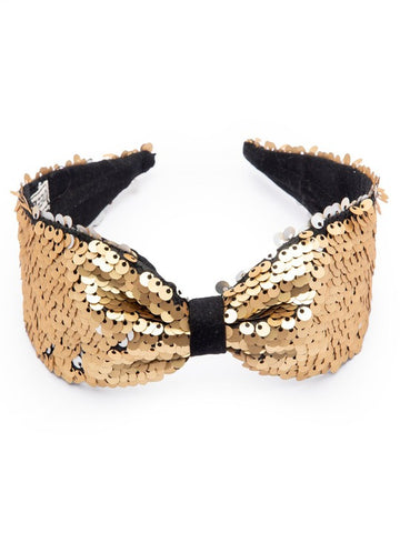 Women's Pack of 2 Black Gold-Toned Embellished Hairbands