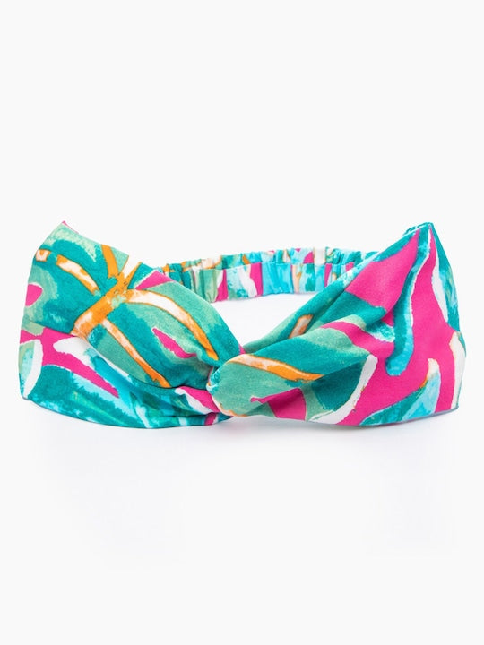 Women's Blue Pink Abstract Print Hairband