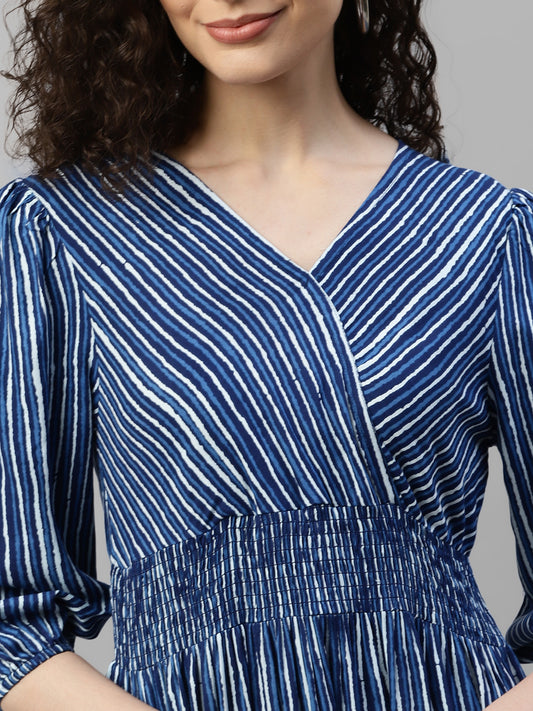 Stripes Women's Tiered Women's Maxi Dress