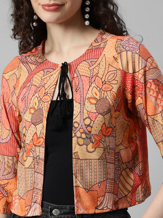 Abstract Printed Women'S Shrug
