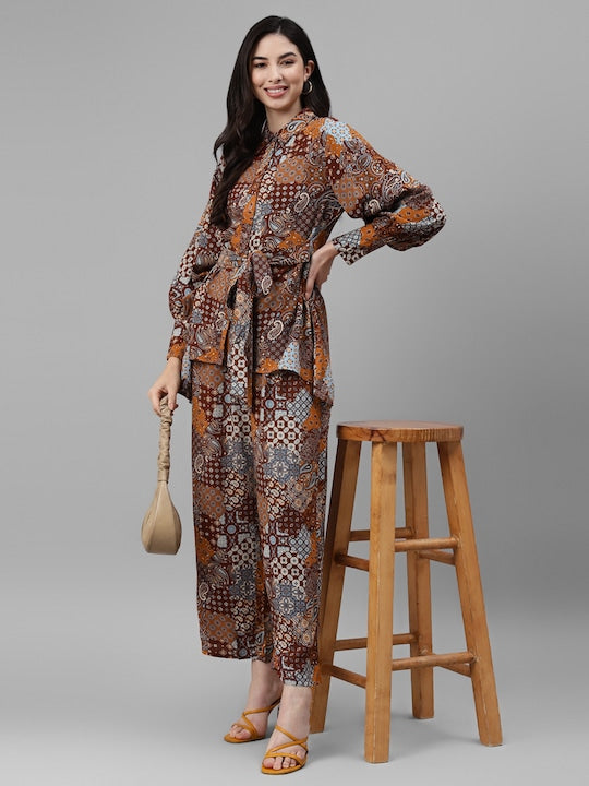 Women's Paisley High Low Co-Ord Set